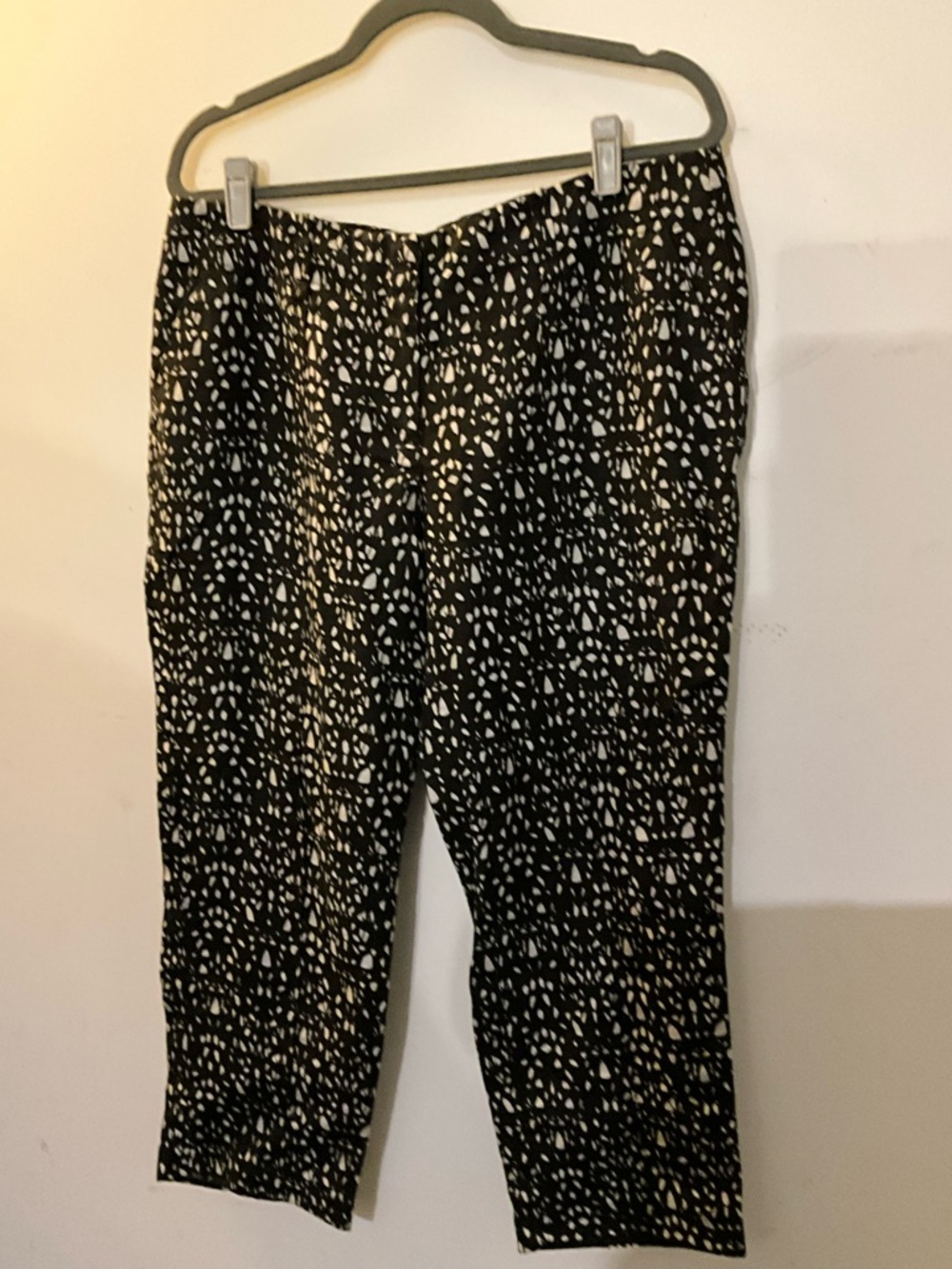 LOFT Black and White Printed Trousers